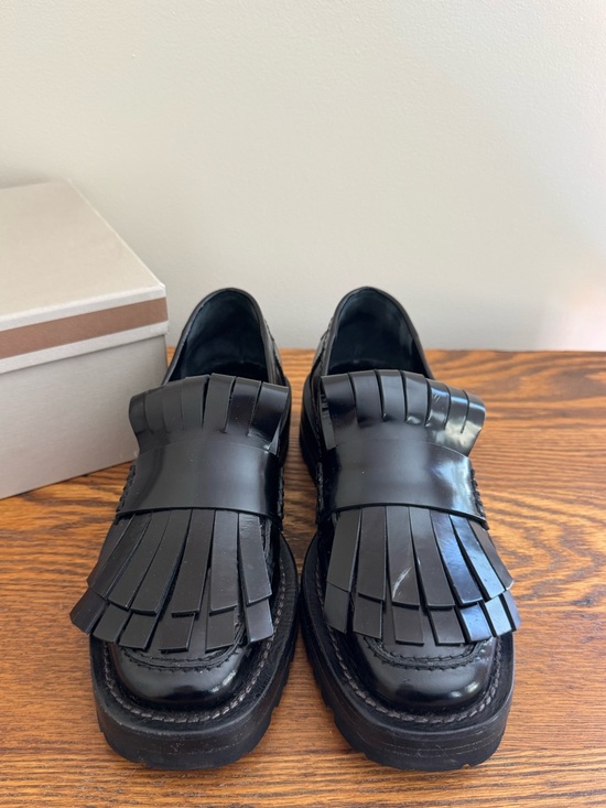 Marni Shoes - Marni Black Fringe Leather Loafers